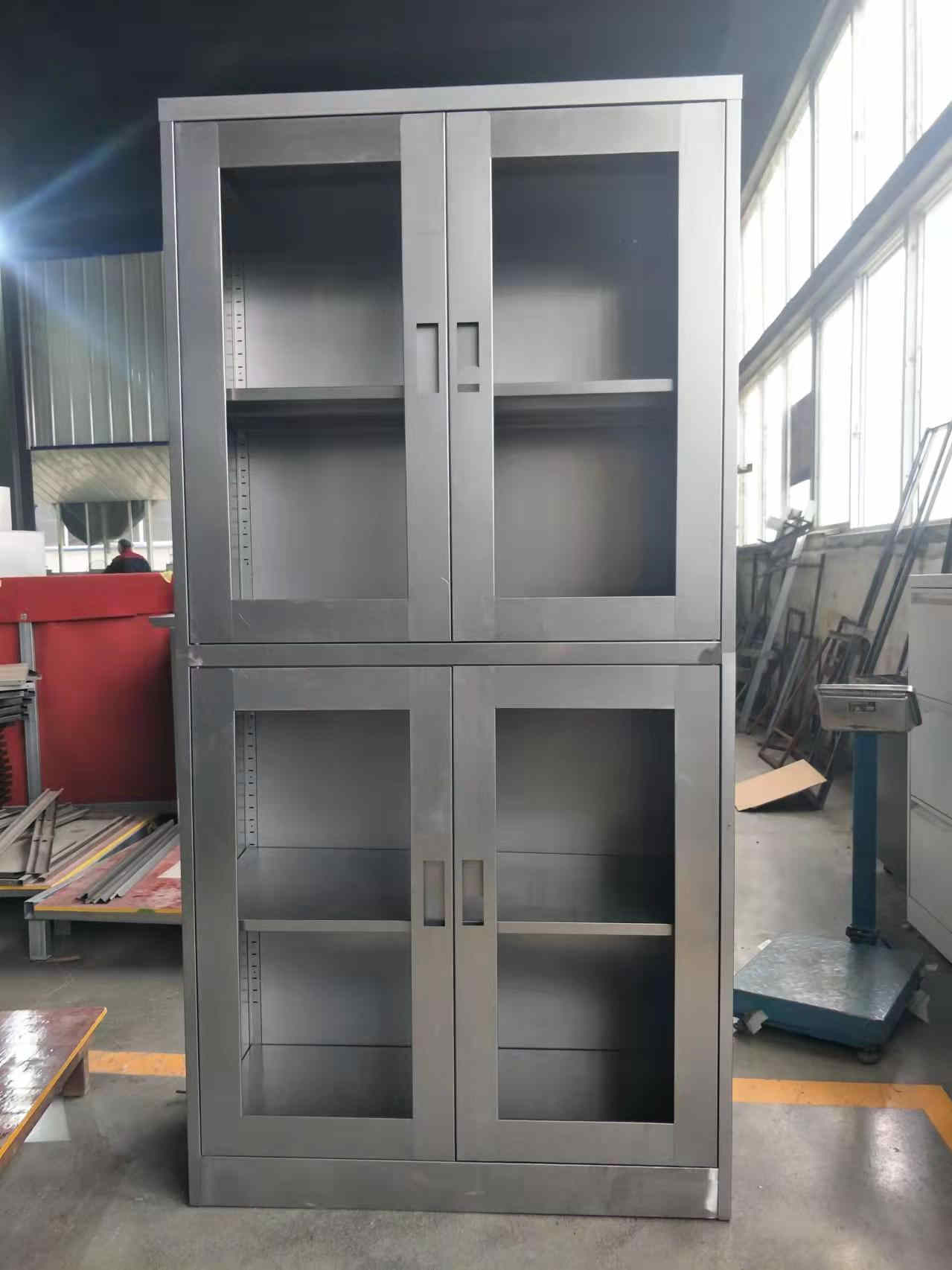 high quality steel glass door cabinet for sale