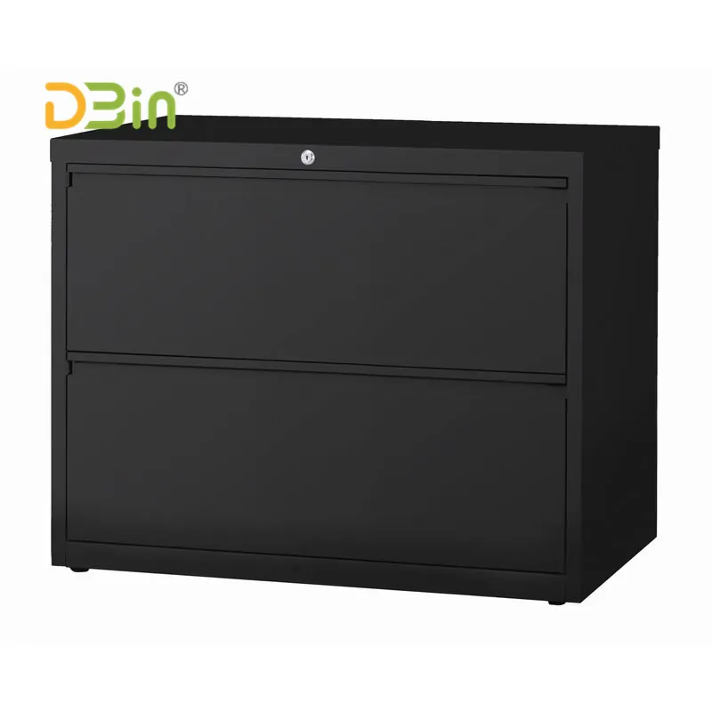 Black 2-Drawer Lateral Filing Cabinet for office