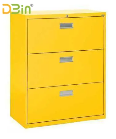 china yellow 3 drawer lateral file cabinet with locker