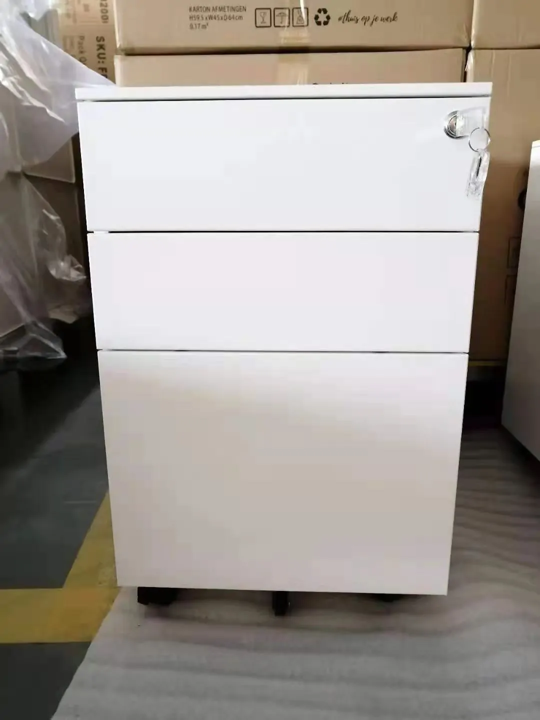2021 new design steel white 3d mobile pedestal for office