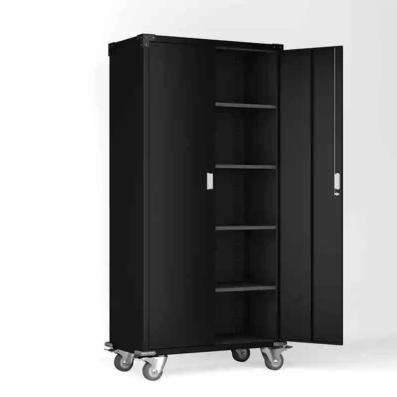 metal 2 door tool cabinet with 5 wheels supplier