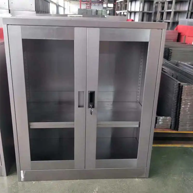 china steel cupboard with 2 glass door for sale