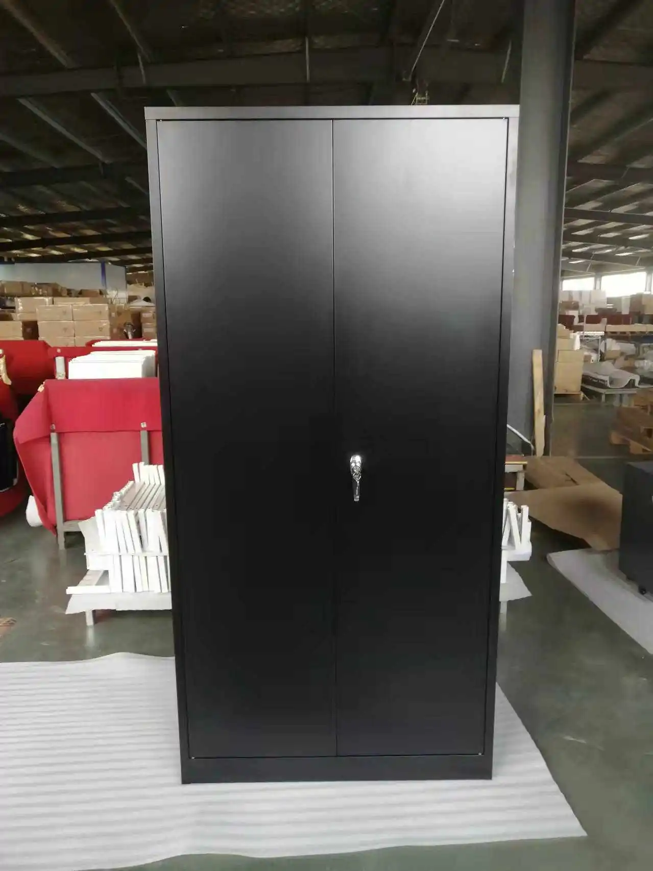 double door steel black cupboard for warehouse